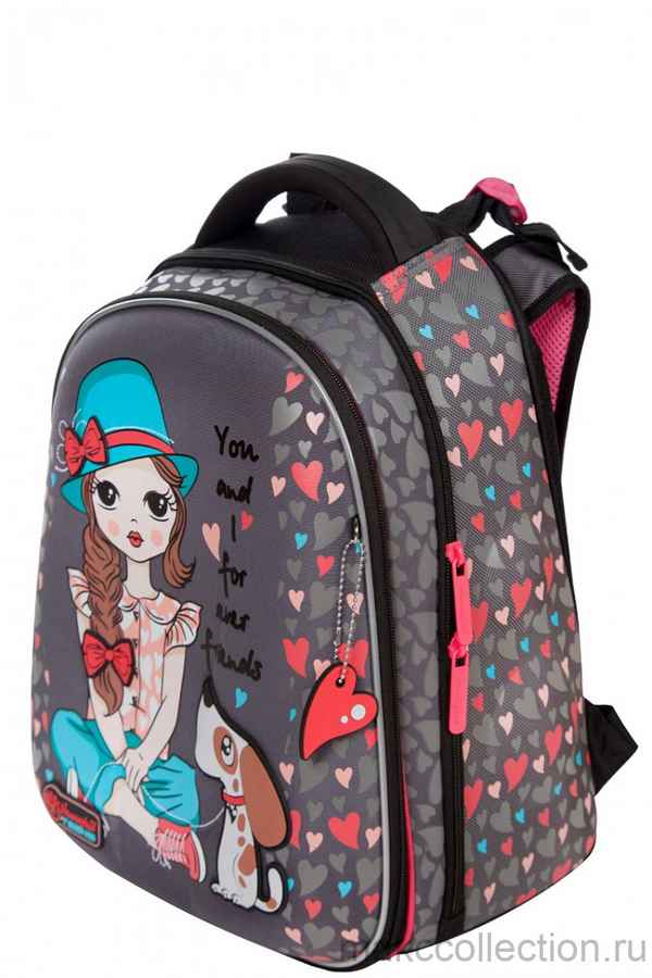 Школьный рюкзак-ранец Hummingbird T105 Girl with a dog