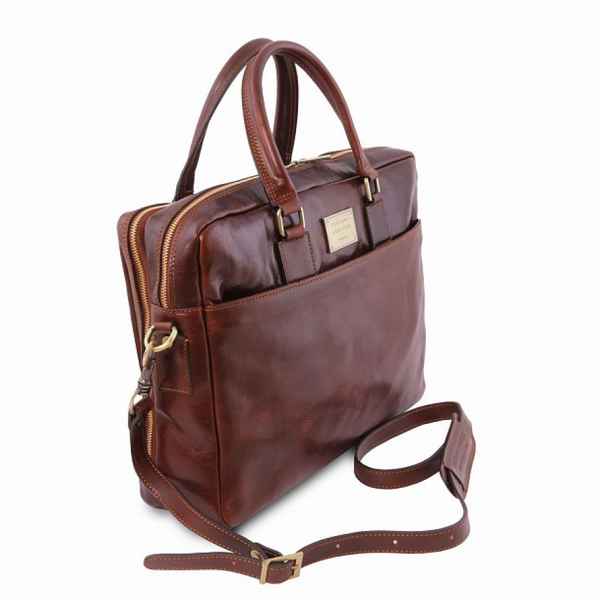 Кожаный портфель для ноутбука Tuscany Leather URBINO (2 отдела) Мед