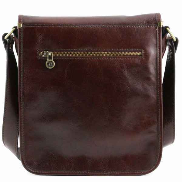 Кожаная сумка Tuscany Leather MESSENGER (2 отделения) Темно-коричневый