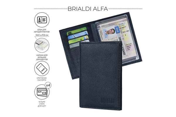 Портмоне для автомобилиста BRIALDI Alfa (Альфа) relief black