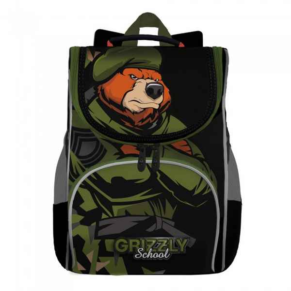 Рюкзак школьный с мешком Grizzly RAm-185-3 черный