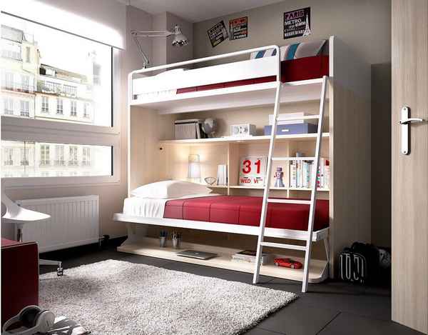 Двухъярусная кровать в детской комнате: выбор дизайна в 75 фото