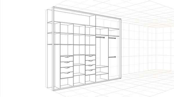 Эскиз шкафа-купе: этапы проектирования корпусной мебели