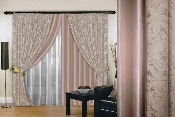 Двойные шторы в гостиную: описание, римские, тюль и занавески на одной ленте