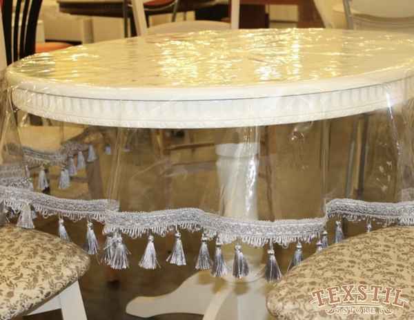 Скатерть из силикона для обеденного стола: прозрачная с бахромой, на овальный и круглый стол, для каких столешниц подойдёт