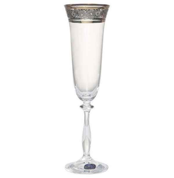 Фужеры «Богемия» из Чехии: бокалы для шампанского из богемского стекла, модель «Анжела», серия «Crystal»