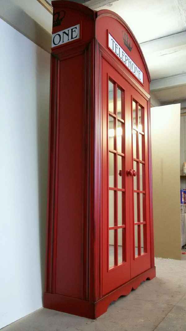Английская телефонная будка шкаф: фото, идея для дома