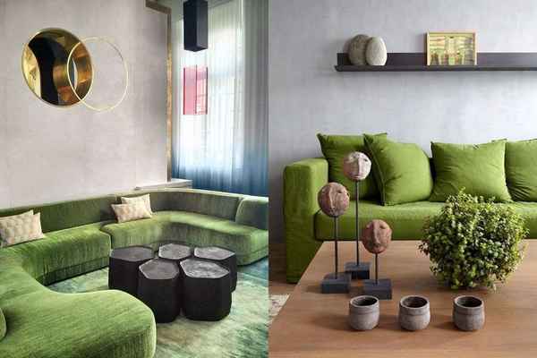 Зеленый диван в интерьере: фото, идеи для дома