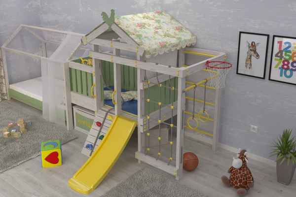 Детская кровать — одновременно игровая площадка плюс объемный шкаф