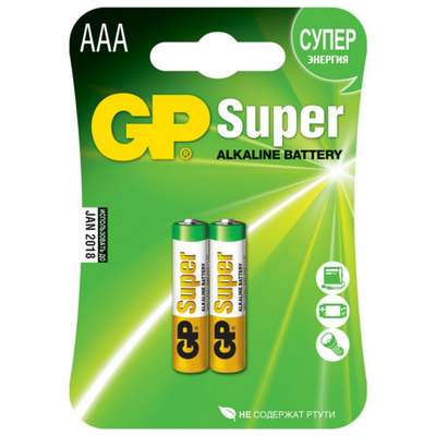 Батарейки GP Super Аlkaline GP 24A-2CR2 типоразмер ААА GP - купить в интернет-магазине