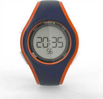 Часы-секундомер для бега W200 M серо-оранжевые KALENJI - купить в интернет-магазине