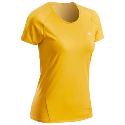 Женская футболка для горных походов MH500 желтая QUECHUA - купить в интернет-магазине