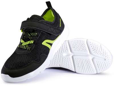 Кроссовки для ходьбы для детей черно-зеленые Actiwalk Super-light NEWFEEL - купить в интернет-магазине