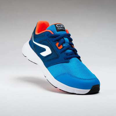 Детские кроссовки на шнурках для легкой атлетики Run Support лазурно-синие KALENJI - купить в интернет-магазине