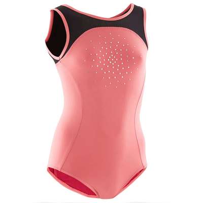 Купальник без рукавов для художественной гимнастики женский розовый DOMYOS - купить в интернет-магазине