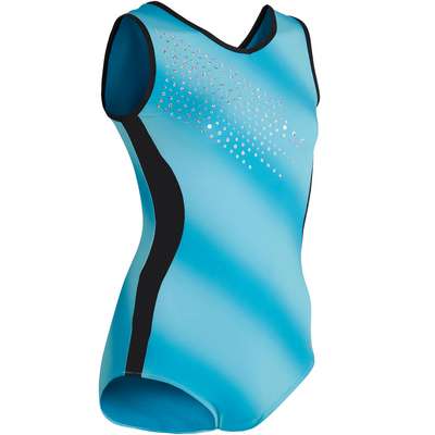 Купальник без рукавов для спортивной гимнастики женский 500 бирюзовый DOMYOS - купить в интернет-магазине