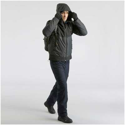 Куртка SH100 XSH100–Warm непромокаемая мужская черная QUECHUA - купить в интернет-магазине