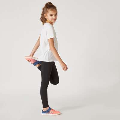 Легинсы 100 для детской гимнастики для девочек серые DOMYOS - купить в интернет-магазине