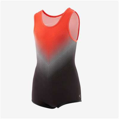Гимнастический костюм (леотард) для спортивной гимнастики мужской черно-красный DOMYOS - купить в интернет-магазине
