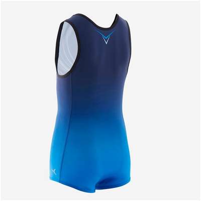 Гимнастический костюм (леотард) для спортивной гимнастики мужской синий DOMYOS - купить в интернет-магазине