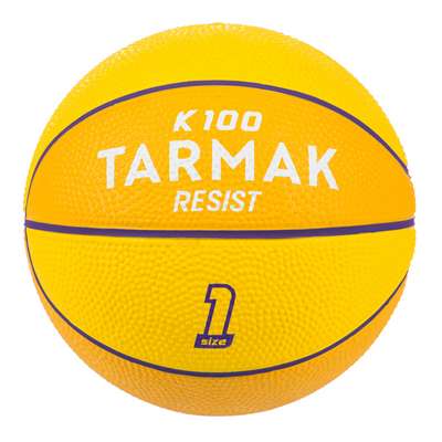 Детский баскетбольный мяч Mini В, размер 1. До 4 лет. Желтый/фиолетовый.  TARMAK - купить в интернет-магазине