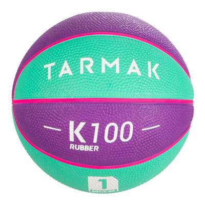 Мяч баскетбольный детский Mini В, размер 1, до 4 лет. Фиолетово-бирюзовый TARMAK - купить в интернет-магазине