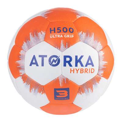 Мяч гандбольный мужской H500 размер 3, оранжево-серый ATORKA - купить в интернет-магазине