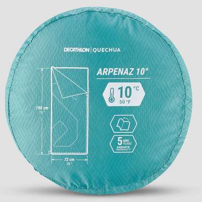 МЕШОК СПАЛЬНЫЙ ИЗ ХЛОПКА ДЛЯ КЕМПИНГА ARPENAZ 20° COTON QUECHUA - купить в интернет-магазине