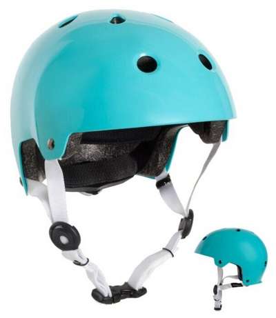 Шлем H PLAY 5 для взрослых черный бирюзовый OXELO - купить в интернет-магазине