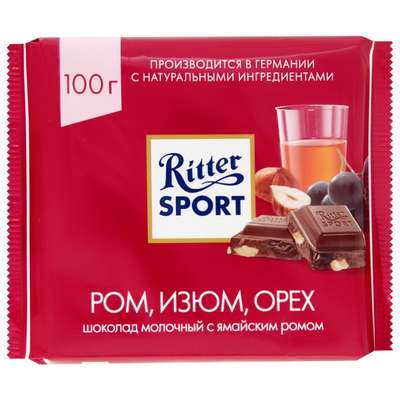 ШОКОЛАД RITTER SPORT 100 Г ALFRED RITTER GMBH - Питание и уход Спорт. питание...