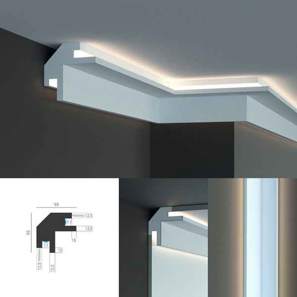 Потолочный плинтус с подсветкой: как сделать скрытое освещение на потолке светодиодной лентой