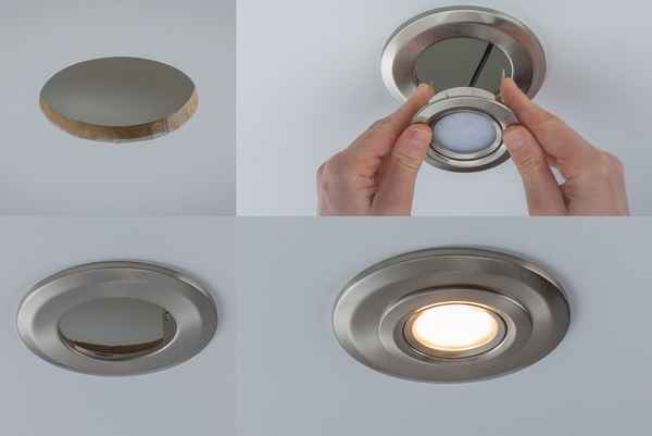 Установка светильников в натяжной потолок: порядок и способы монтажа точечных и других типов светильников