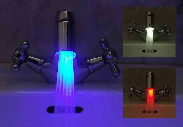 Подсветка воды в кране: светодиодная насадка для кранов для светящейся струи
