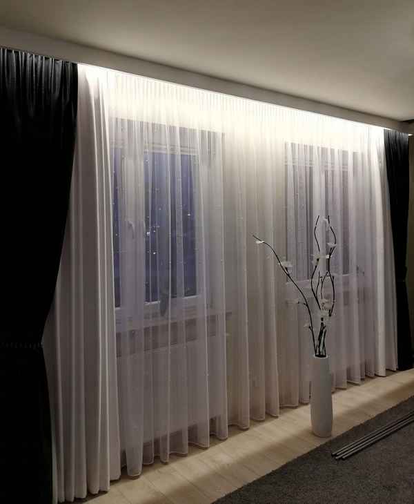 Подсветка штор: использование лед ленты для освещения окна, гардины, жалюзи
