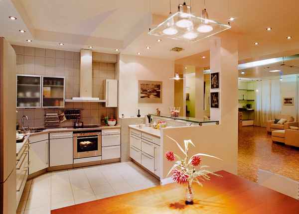 Планируем эффектное и эффективное освещение кухни-гостиной  